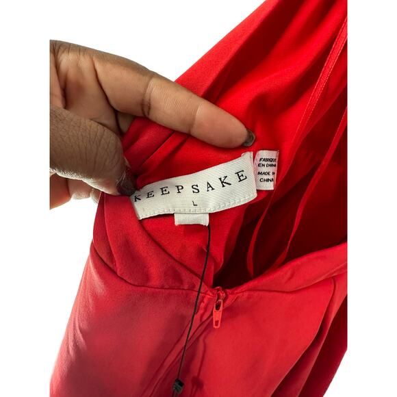 Keepsake the Label Pleated Swing Halter City Heat Party Cocktail Dress Large - Picture 2 of 14